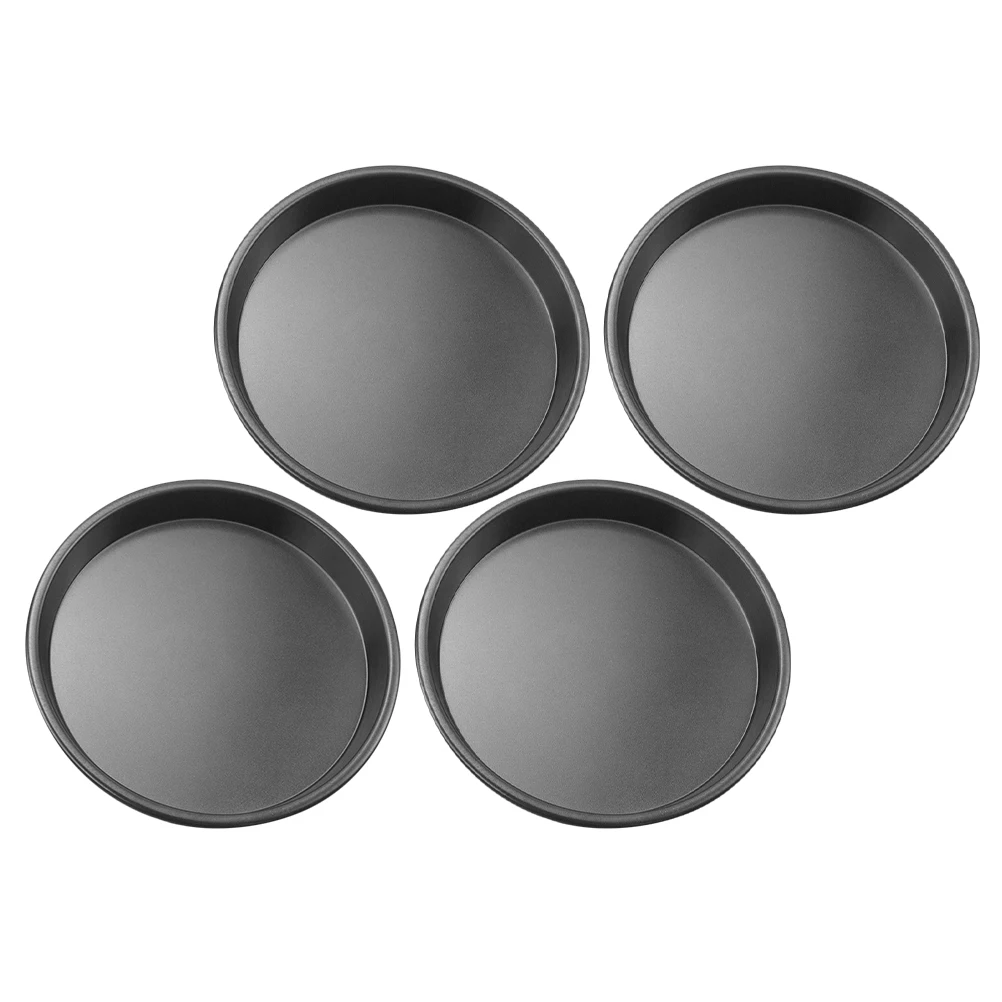 

4Pcs Round Nonstick Pizza Pan Carbon Steel Oven Baking Tray for Pizza Cookies Bread 9 Inch Crisper Pan Baking Supplies