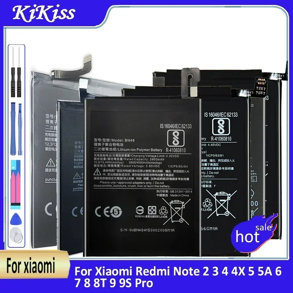 Battery BM42 BM45 BM46 BN31 BN41 BN43 BN45 BN46 BN48 BN4A For Xiaomi Redmi Note 2 3 4 4X 5 5A 6 7 8 8T 9 9S Pro Plus Note2 Note3