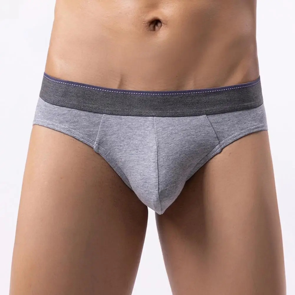 Men Briefs Mid-rise Elastic Waistband U-Convex Breathable Underwear High Elasticity Tight Cut Men Panties Tight Cut Men Brief 90