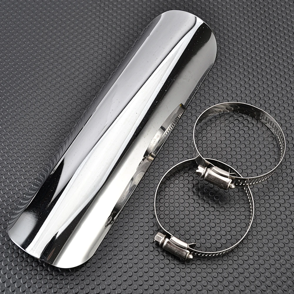 Motorcycle Chrome Exhaust Muffler Pipe Heat Shield Cover Guard For Motorcycle Motorcross With 50-70mm Exhaust Pipe Diameter