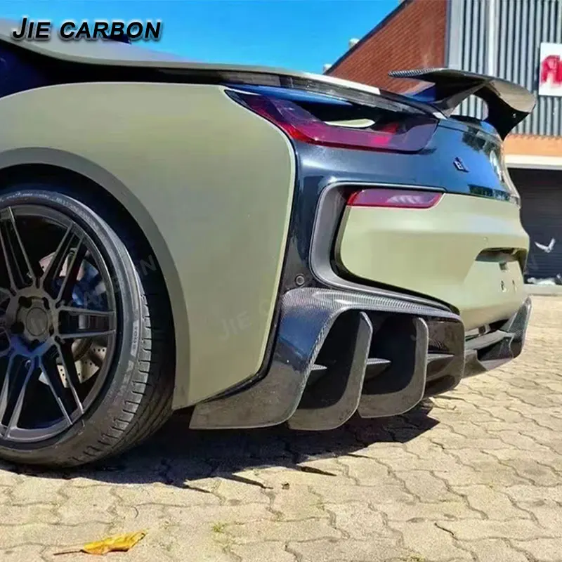 For BMW i8 2014-2019 Carbon Fiber Car Rear Bumper Rear Lip Diffuser Splitter Tuning Accessories Body Parts