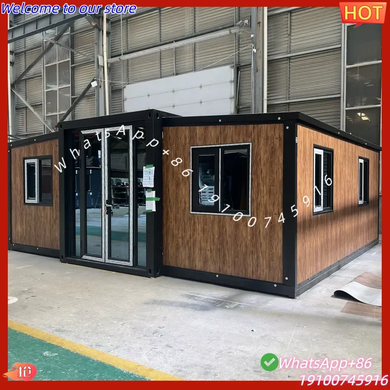 2026CE Modern Expandable Container House Glass Modular Cabin Prefab 2 3 Bedroom Mobile Home Portable Prefabricated
