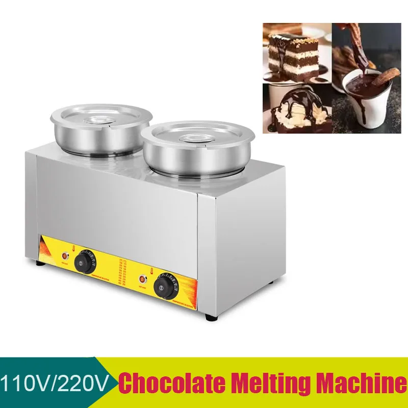 Electric 110V/220V Double-Cylinder Commercial Food Insulation Pot 7L*2 Chocolate Melting Machine