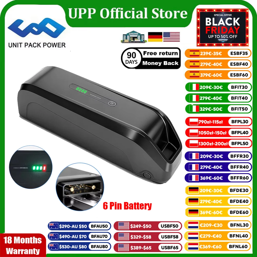 

21700 Hailong EBike Battery 52V 18Ah 48V 24Ah 36V 24Ah 52V 16Ah Electric Bicycle Battery for Bafang250W 500W 750W 1000W 1500W