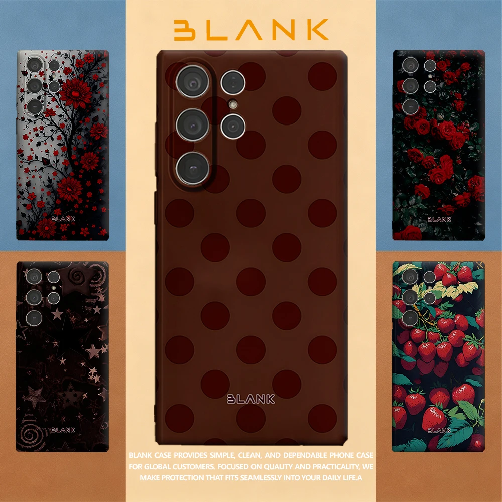 Dark Red Dot For Samsung Galaxy S26 S25 S24 A56 A36 Phone Case Protection Cover for Women Girl Blank