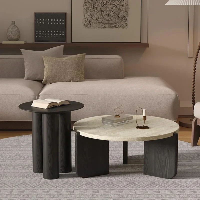 

Nordic Hotel Entryway Tea Table Coffee Tables Modern Round Marble for Living Room Furniture Home