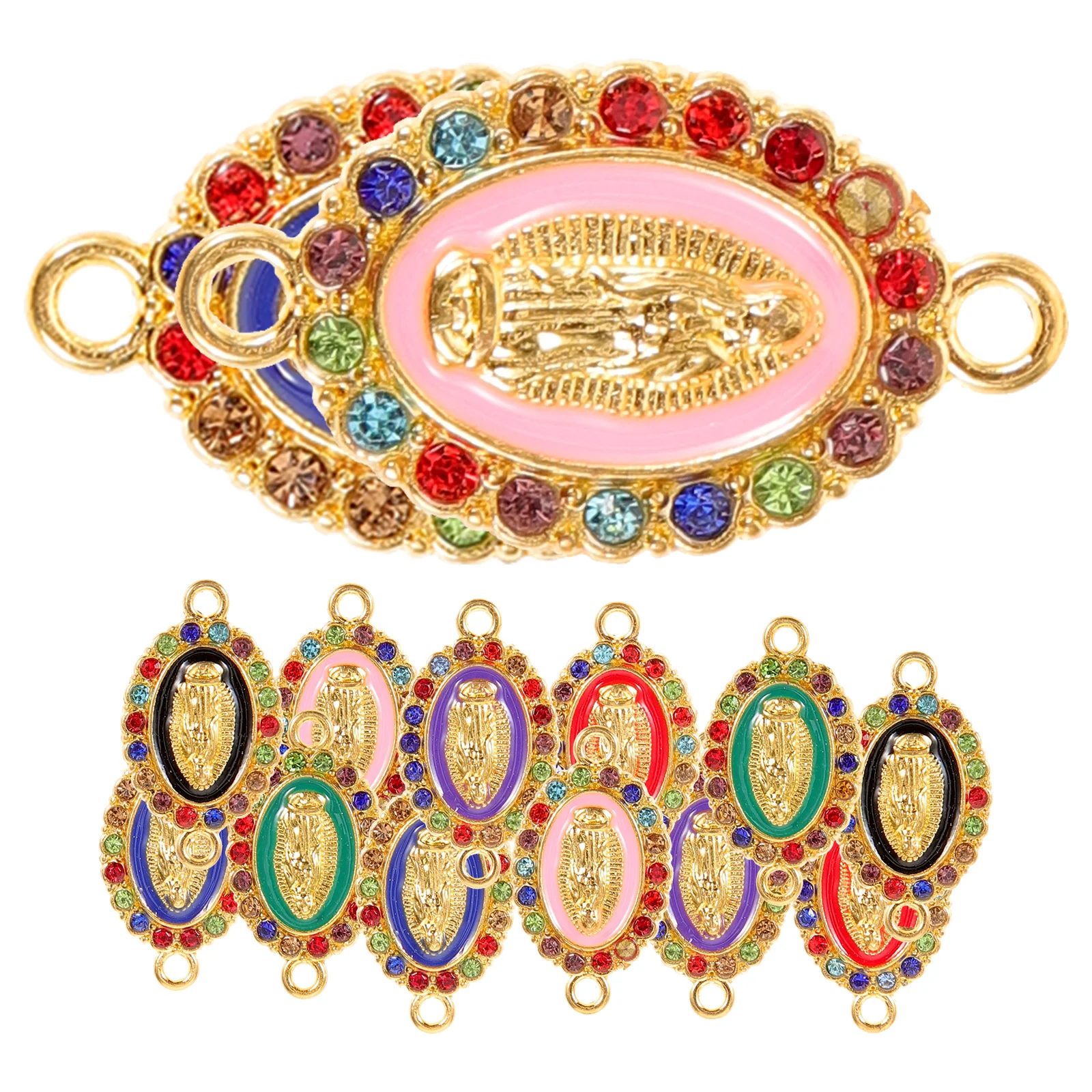 

24 Pcs Drilling Our Lady Pendant Jewlery DIY Earrings Pendants 24x12cm Alloy Jewelry Supplies