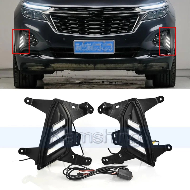 

Kamshing 1pair LED Daytime Running Light For Chevrolet Equinox 2021-2023 DRL Day Light Foglamp Fog lamp Turn Signal Light