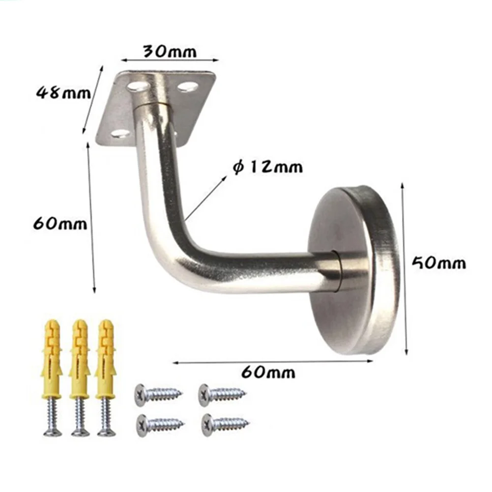 Soportes de pasamanos de acero inoxidable para escaleras, fácil instalación, paquete de 4 para barandillas, piezas de Hardware para mejorar el hogar