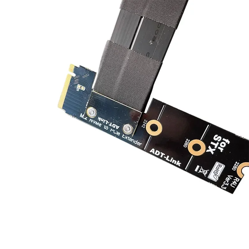 ADT-Link GEN3 PCI-E 3.0 X4 M.2 NGFF NVMe Extension Cable Gen3 Riser Adapter Cable 32G/bps Extender ITX A4 Chassis Graphics Card