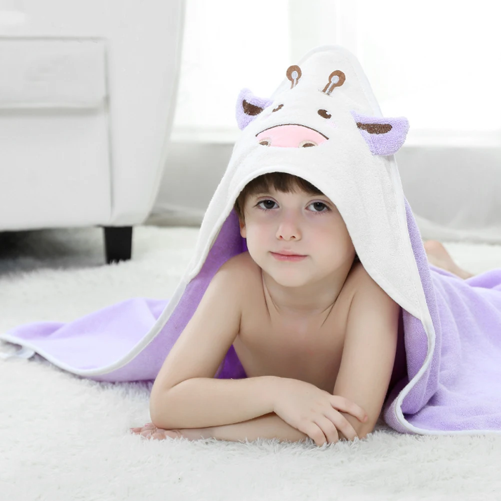 

Cotton Bathing Robe For Baby Kid Child Dairy Cow Design Soft Warm Bath Towel After Bath Use Random Color Included
