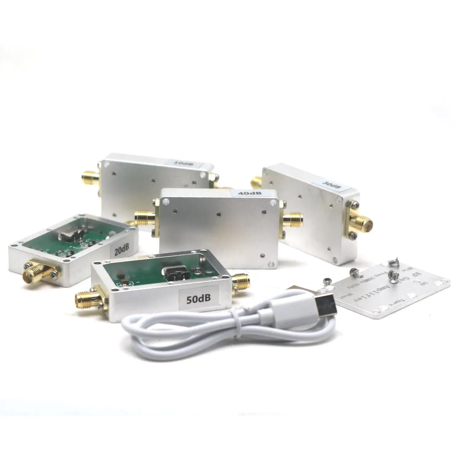 DYKB LNA 10M-6GHz 10DB 20DB 30DB 40DB 50dB Gain High Flatness Amplifier Low Noise RF Signal SDR Receiver LORA Helium Miner Radio