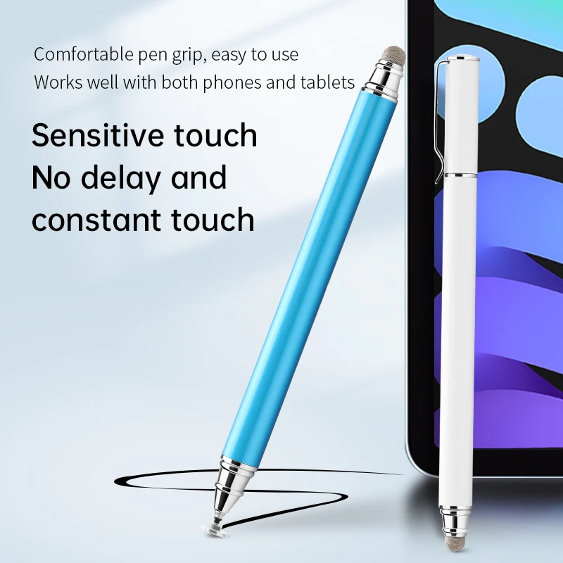 WENKU 2 in1 Fiber tip touch capacitive screen mobile phone stylus pen ODM OEM free LOGO factory wholesale on sale