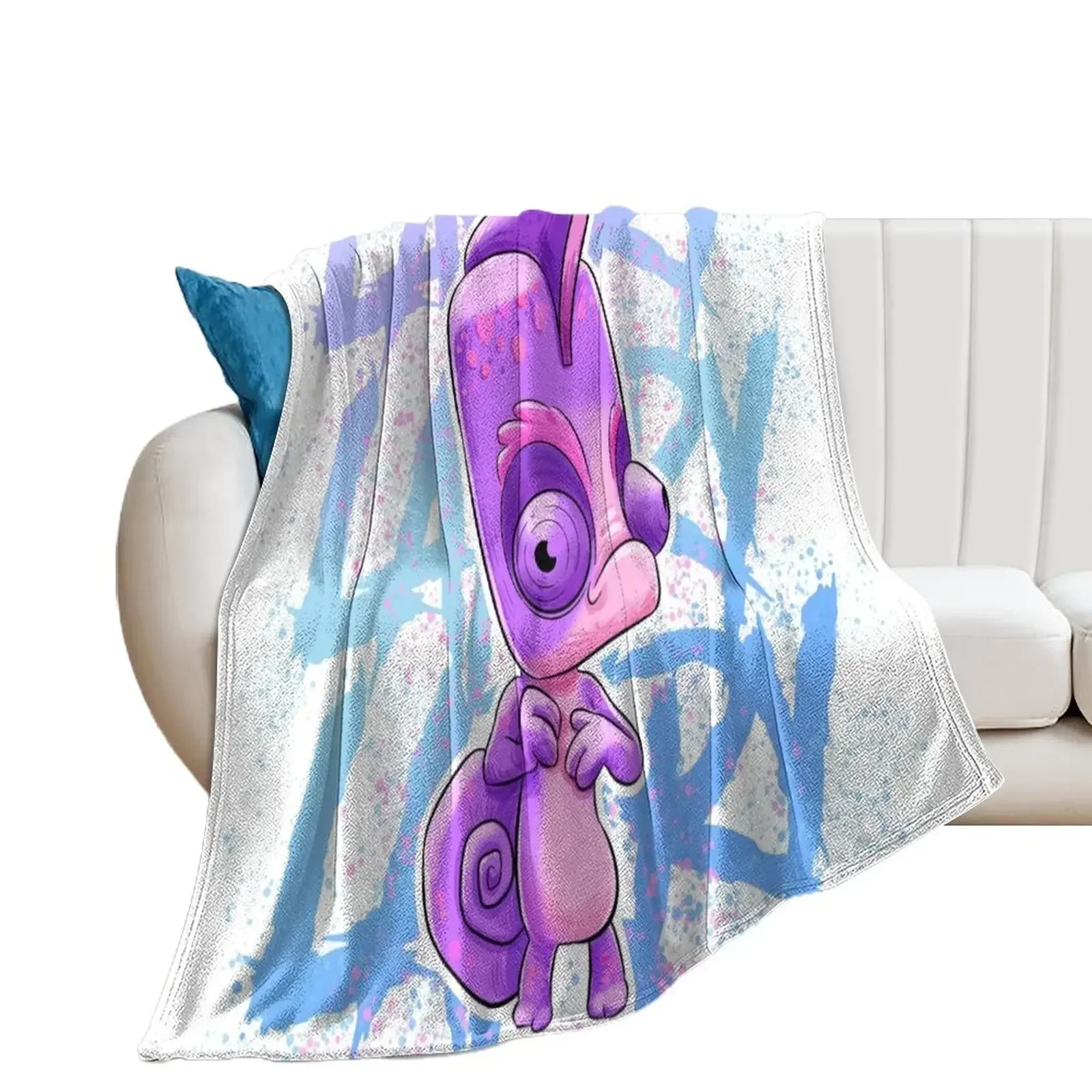 ZOOBA Larry The Cameleon Throw Blanket Thin Travel Bed linens Blankets