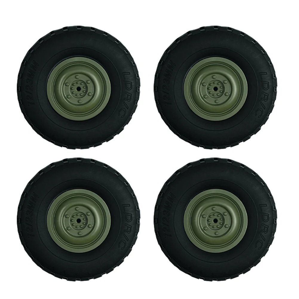 4Pcs LD-P06 Wheel Tire Tyre for LDRC LD-P06 LD P06 Unimog 1/12 RC Truck Car Spare Parts Accessories,Green