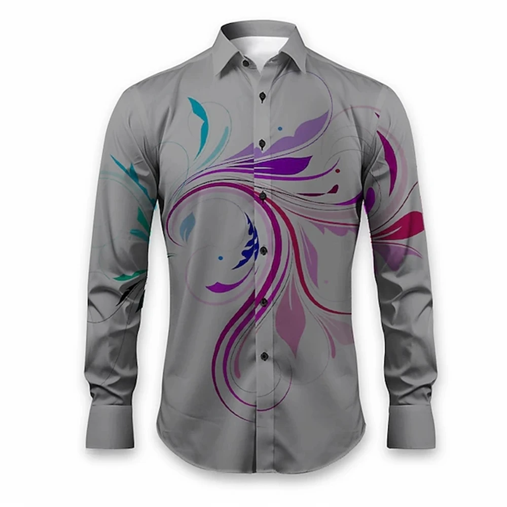 

Men's Long Sleeve Shirt Printed Shirt Fashion New Retro Casual Top Super Large Size Men's Clothing XS-6XL