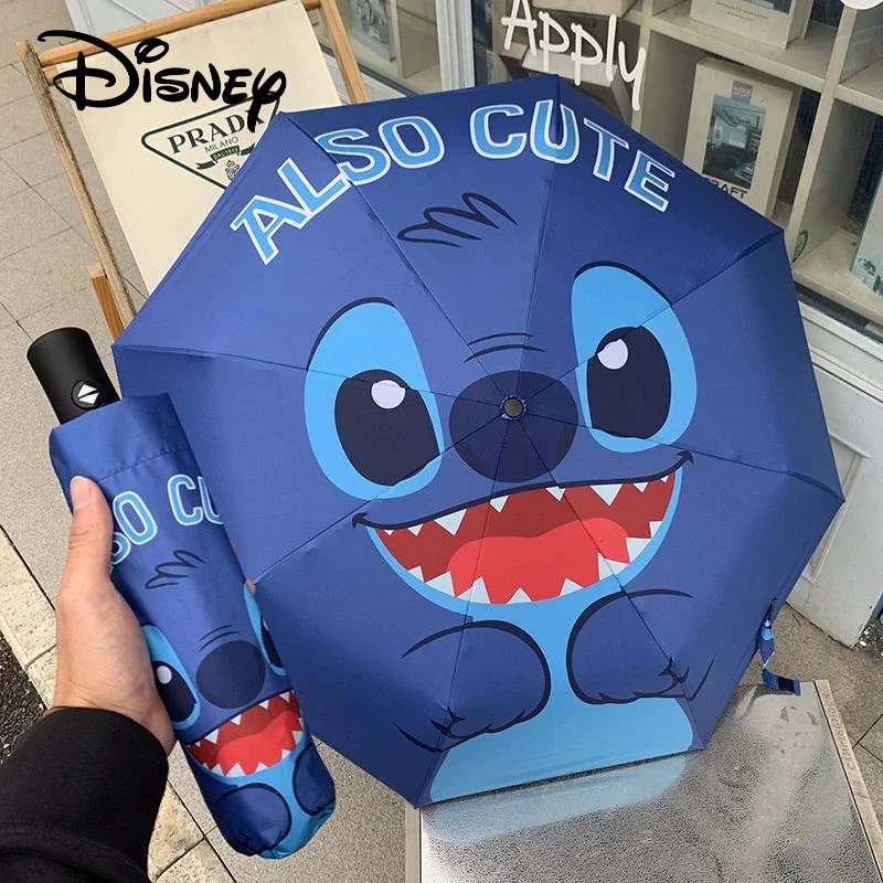 Disney Lilo & Stitch small fresh ins cute cartoon umbrella innovative rainy and sunny automatic foldable sun protection couple