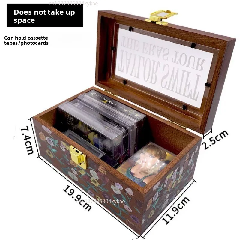 Era Tour Piano Pattern Wooden Storage Box Friendship Bracelet Small Card Storage Box Retro Beautiful Merch Storage Box Home