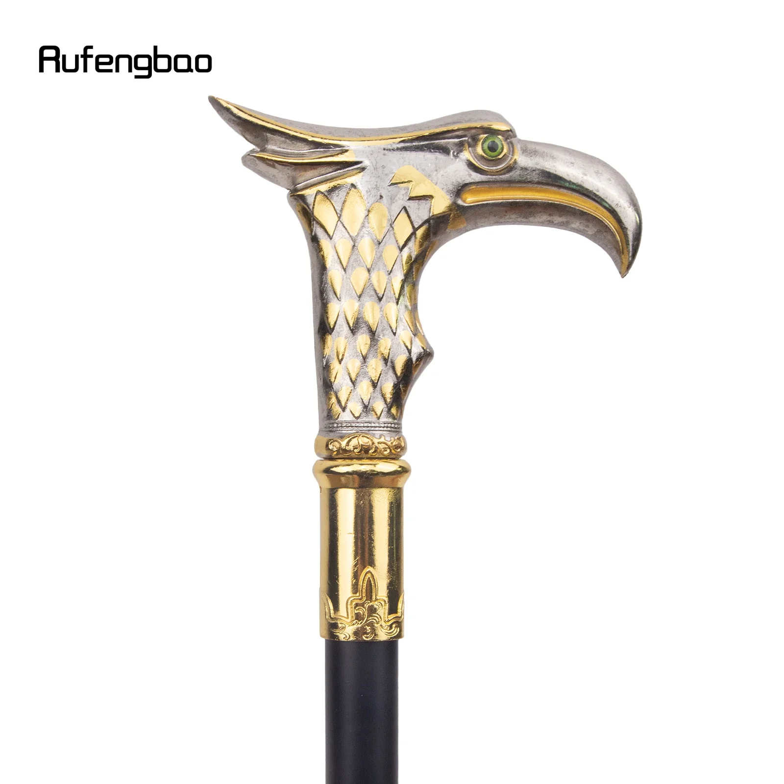 Golden White Eagle Walking Stick Decorative Vampire Cospaly Vintage Party Fashionable Walking Cane Halloween Crosier 89cm