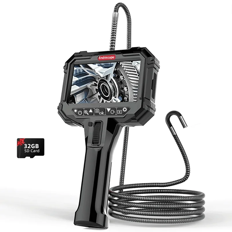 

6.2MM Articulating Borescope 1080P 5 Inch IPS Two Way 360° Steering Endoscope Camera 1/3/6m Stainless Steel Tube