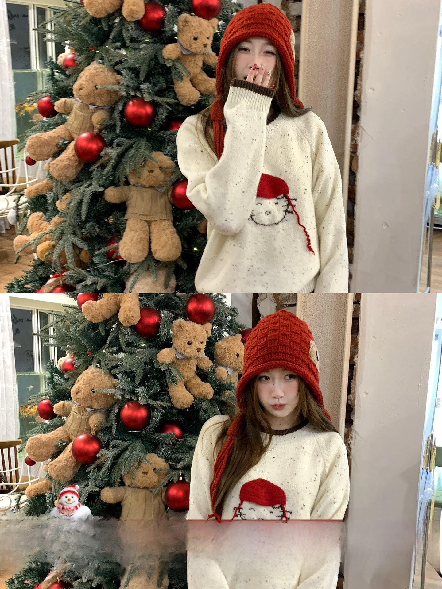 

Свободный круглый вязаный свитер для женщин, модный, в стиле лоу-эйр, в корейском стиле, универсальный, мягкий, из смесового полиэстера, длинный, зимний