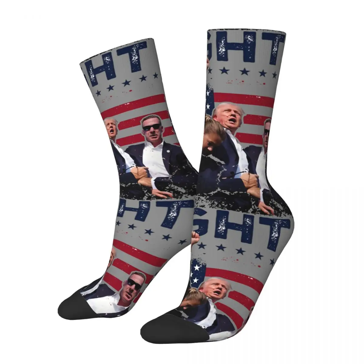 Happy Funny Fight Men's Socks Vintage Harajuku T-Trumps Street Style Novelty Casual Crew Crazy Sock Gift Printed