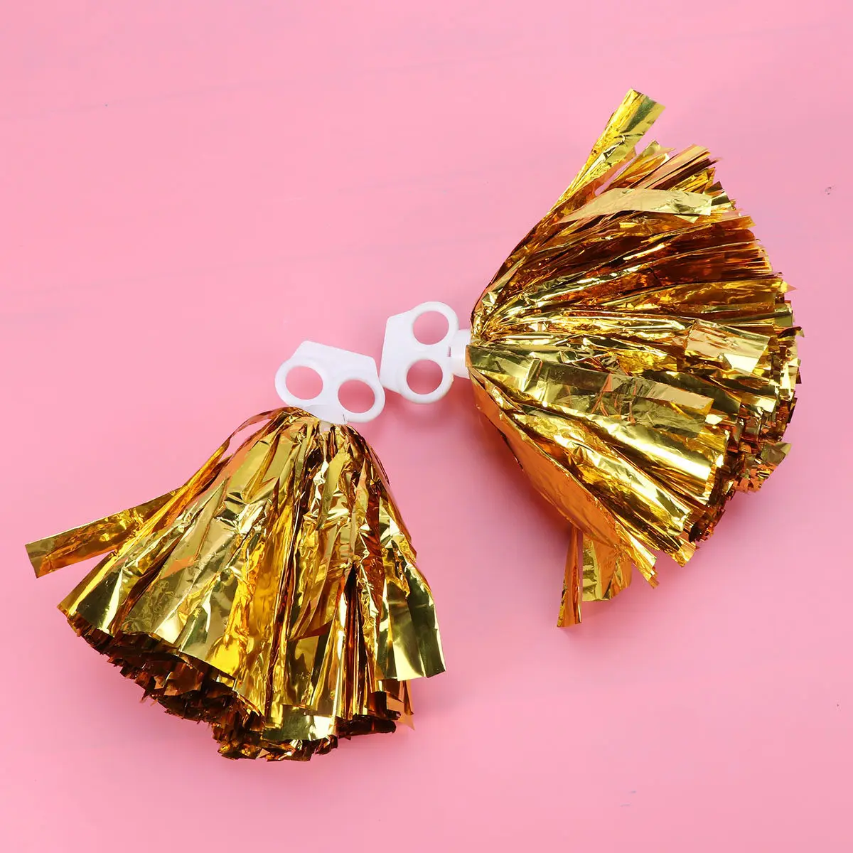 

2 шт. золотых помпонов для черлидинга, 30 см, пластиковые, с гладким кольцом, не раздражающие, для старшей школы, колледжа, спортивных мероприятий, для болельщиков