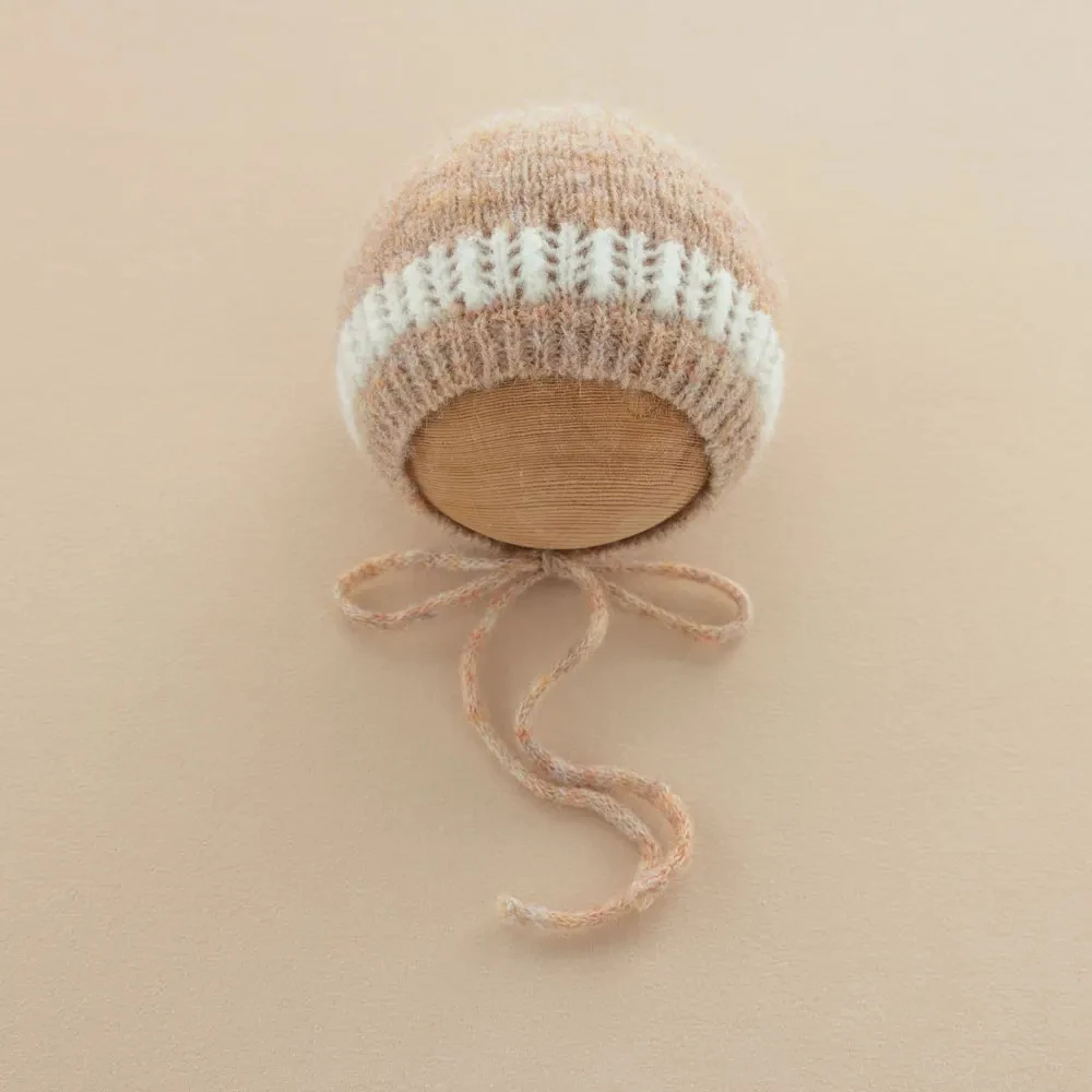 Newborn Photography Props Cute Style Baby Knitted Hat + Stretchable Wrap 2pcs/Set Studio Soft Infant Wrap Photo Accessories