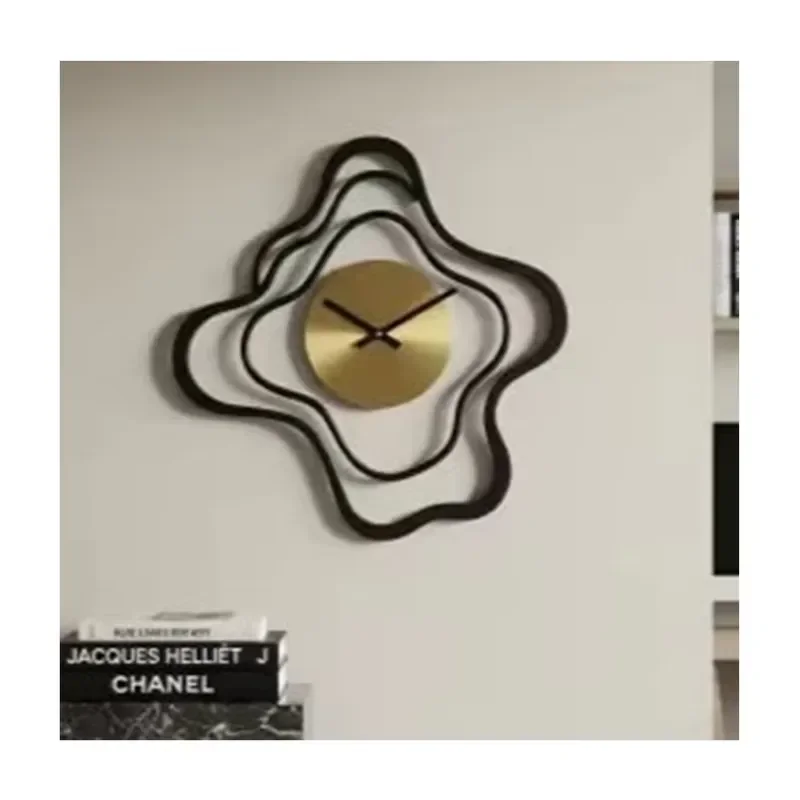 60cm Brass Quartz Wall Clock New Chinese Retro Style Silent Living Room Decor Nordic Luxury Art Design Creative Desktop