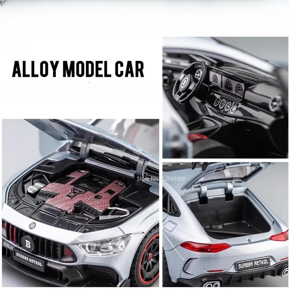 1/24 Scale Babos 900 AMG GT63 Toy Sport Car Model Alloy Diecast Kids Toy Sound Light Pull Back Model Car for Boys Birthday Gifts