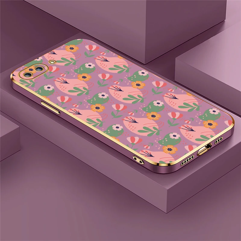 

Silicone Soft TPU Phone Case For Infinix Hot 40i 20 20S 20i 30i 30 4G 5G Lens Protection Shockproof Plating Flowers Cover