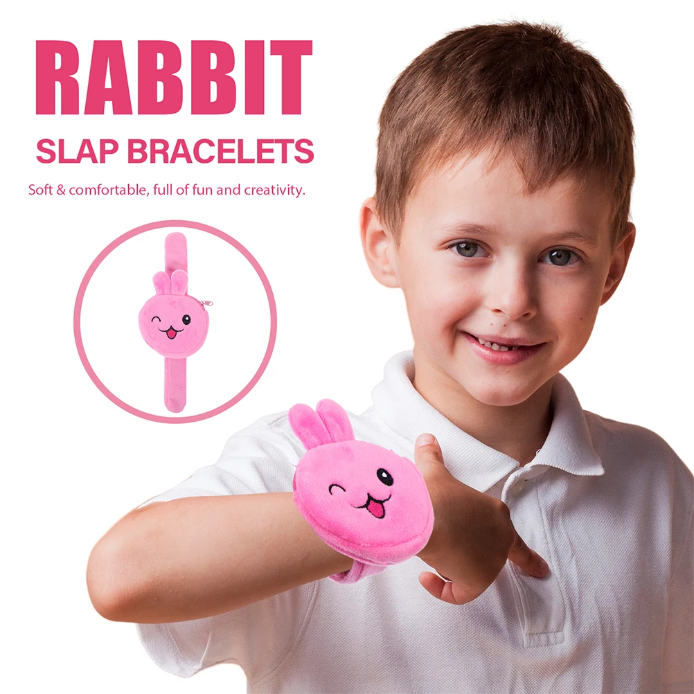 

Rabbit Slap Bracelet Kids Toy Birthday Party Favor Animal Coin Bag Wristband Toddler Plaything Soft Comfortable