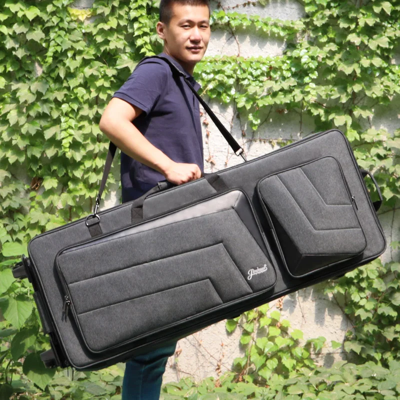 88 Key Electric Piano Bag Portable Thickened Tugboat Electric Piano Backpack with Wheels