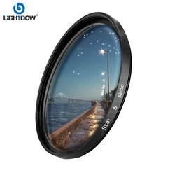Lightdow Star Filter 6 Line Camera Lens Filter 49mm 52mm 55 58 62mm 67mm 72mm 77mm 82mm Lens Filter for Canon Nikon Sony Camera