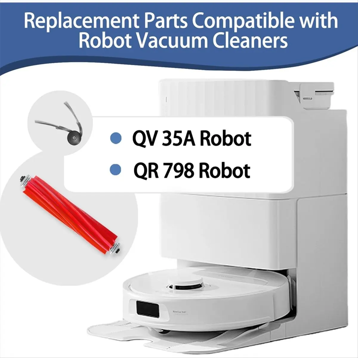 

Комплект сменных аксессуаров, совместимый с пылесосом 35A / QR 798, детали робота, основная щетка
