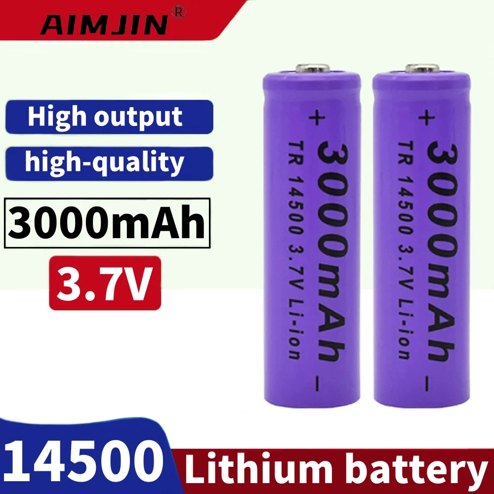 Original 3.7V 3000mAh New 14500 lithium rechargeable battery flashlight Battery LED flashlight toy