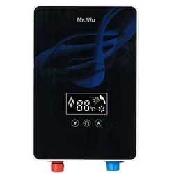 Instant Electric Water Heater Shower Bathroom On Demand Hot Water 220-240V 6001W LED Digital Display Temperature Automatica