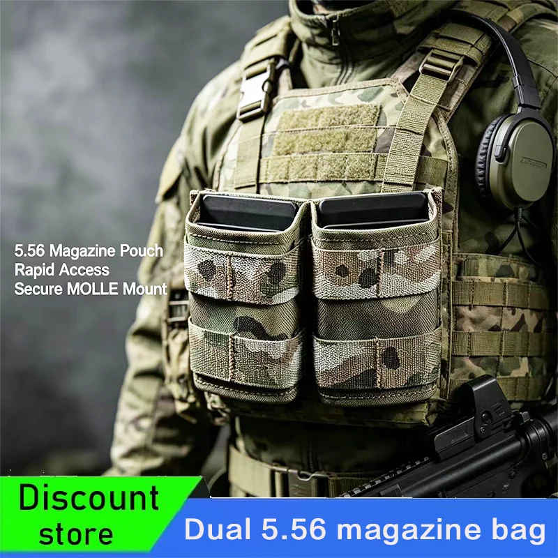 5.56 tactical magazine, suitable for AR15, with nylon Malice clip, suitable for hunting with vest equipment