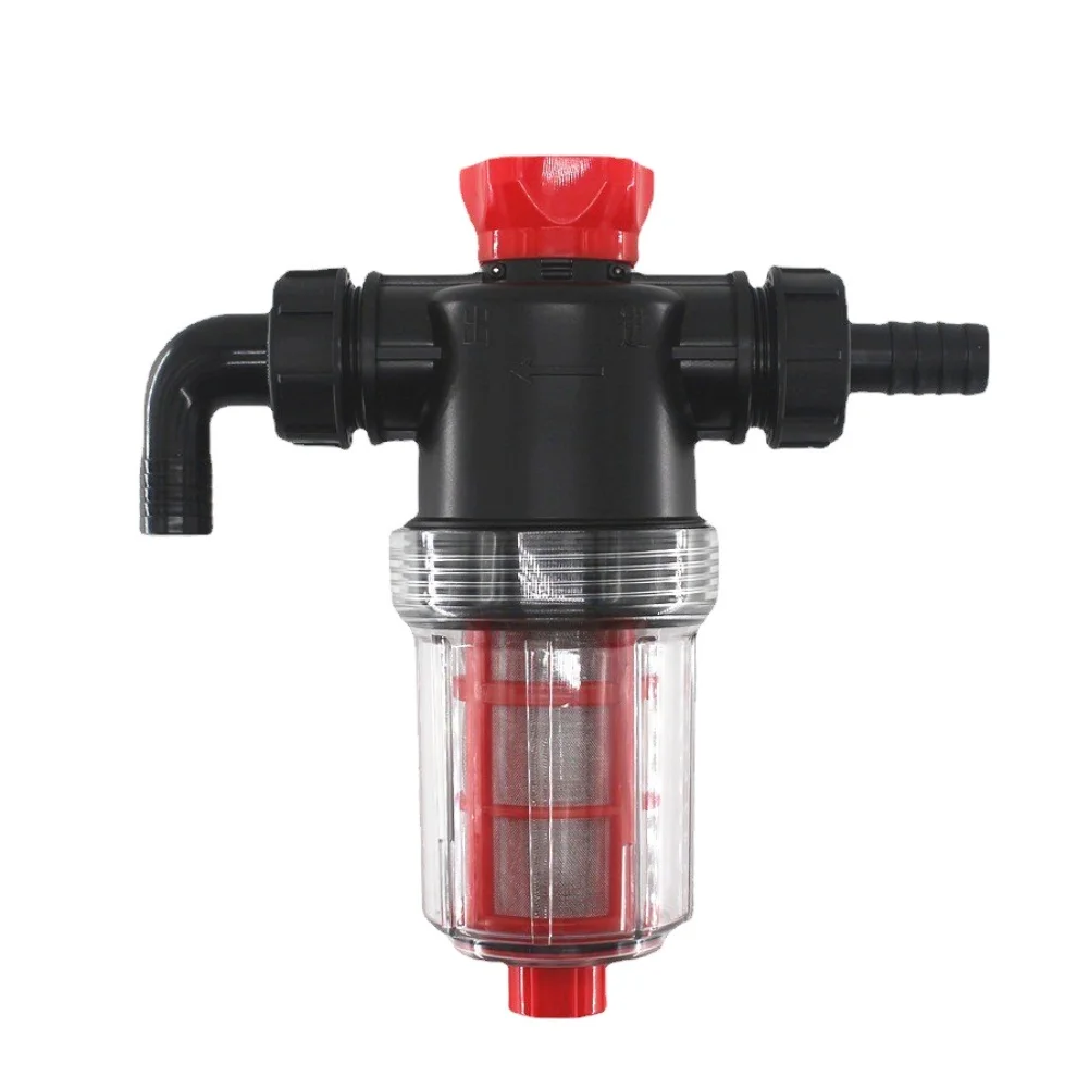 

Irrigation Water Pump Filter with Fine Mesh Double Layer for Garden and Lawn Inline Strainer High Flow Rate Plastic