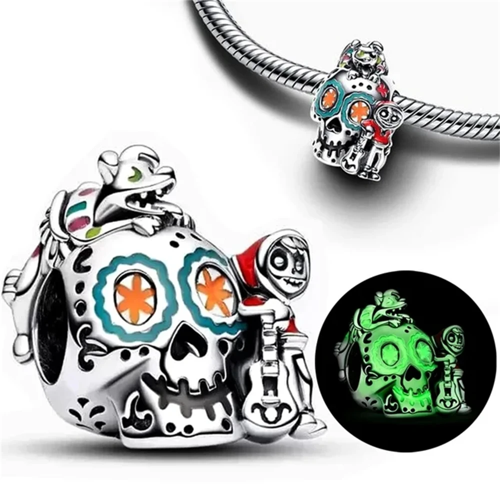 100% 925 Sterling Silver Disney Park 2024 Minnie Mickey Charm Beads Fit Original Pandora Bracelet DIY Jewelry Christmas Gift