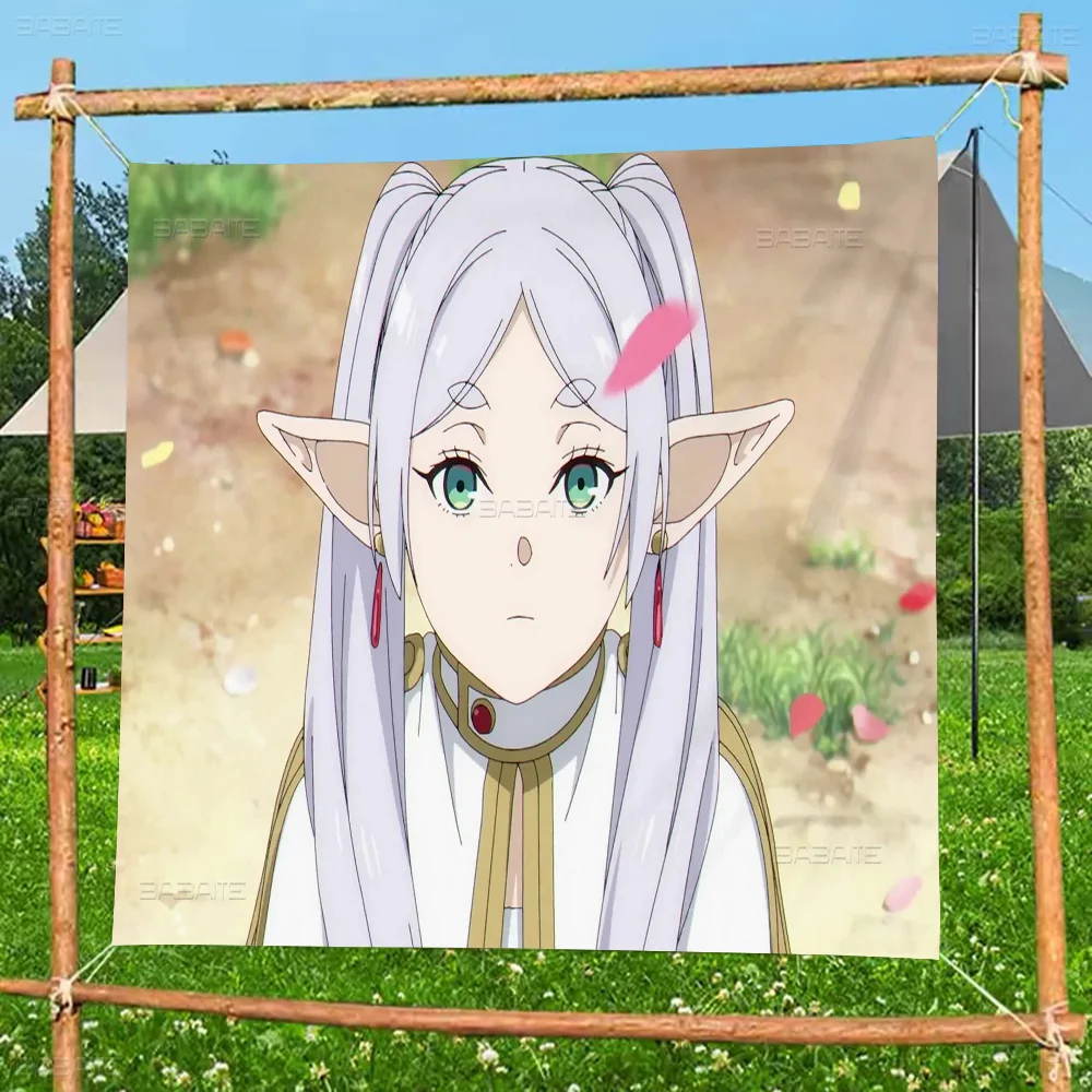 Anime Frieren Nach Dem Ende Der Reise High End Quality Banner Printing Artistic Atmosphere Style Camping Flag