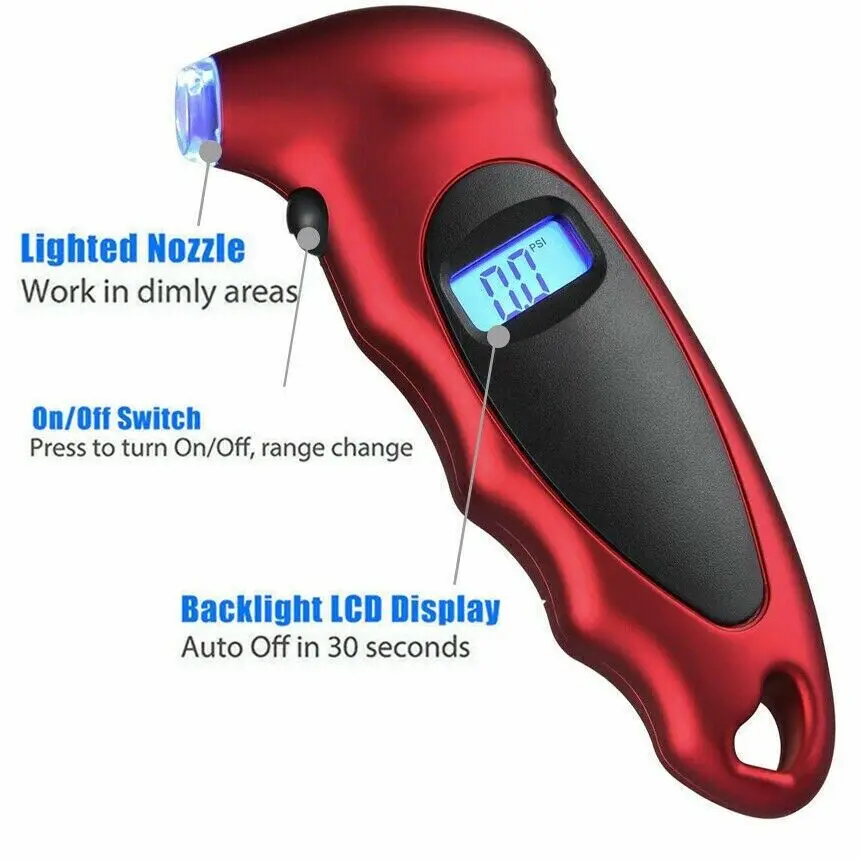 High Precision Digital Tire Pressure Gauge Backlight LCD Tyre Air Monitoring Meter Handheld Tester for Car Truck