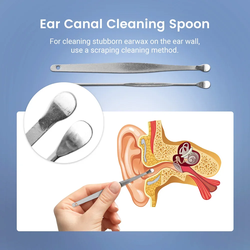 Ear Spoon Ear Cleaner Cleaning Tools Spiral Earpick Ear Digging Artifact Earwax Remover Take Out Ear Wax Gadgets Clean Set