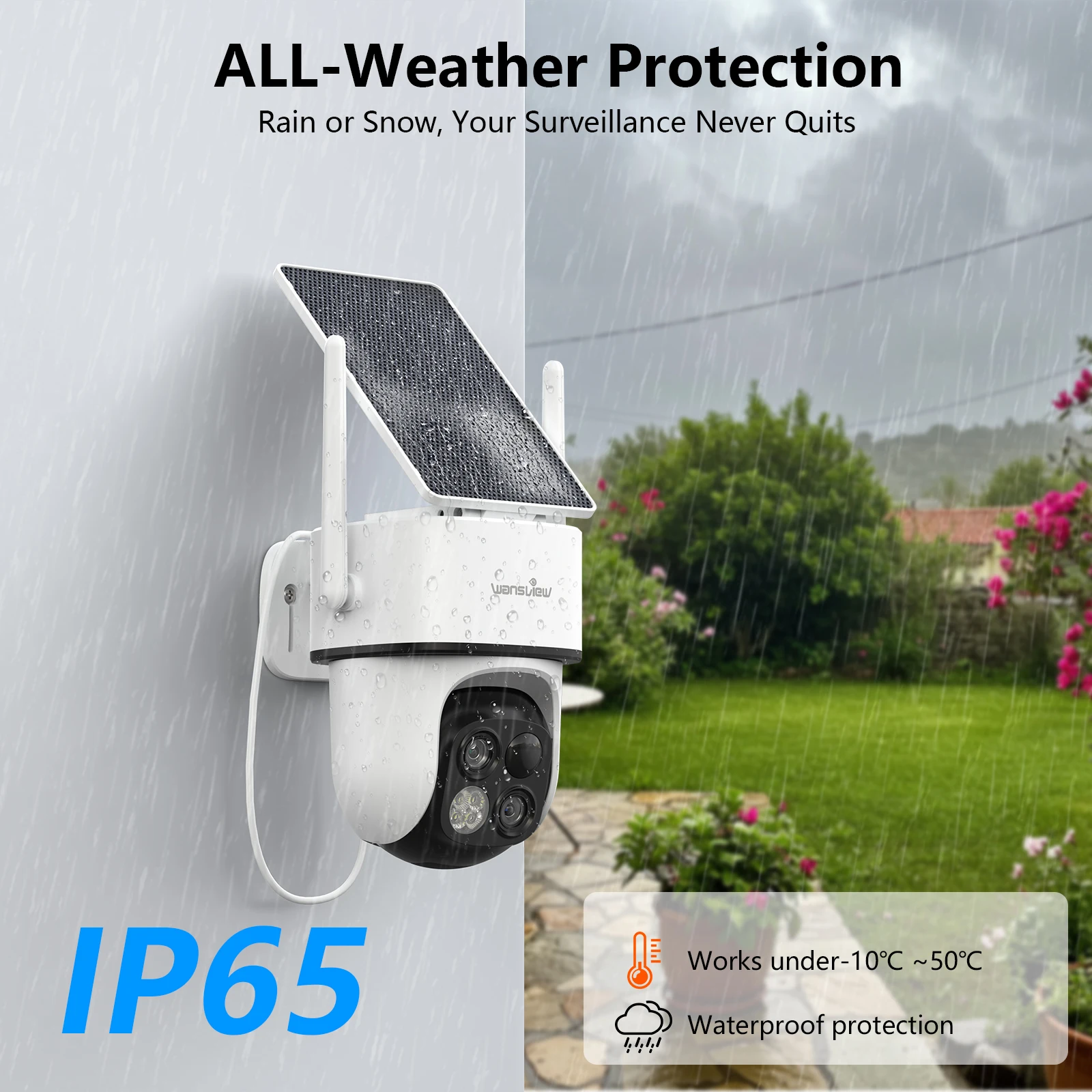 Wansview 2K مراقبة عدسة مزدوجة واي فاي كاميرا في الهواء الطلق اللاسلكية PTZ الأمن كاميرا IP كشف الحركة HD اللون للرؤية الليلية