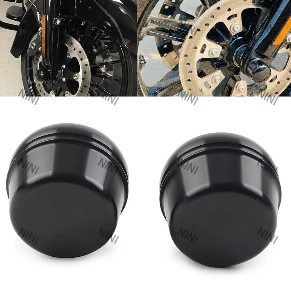 

2Pcs Motorcycle For Harley Electra Glide Ultra Classic FLHTC FLHTCU Aluminum Front Axle Cap Nut Covers