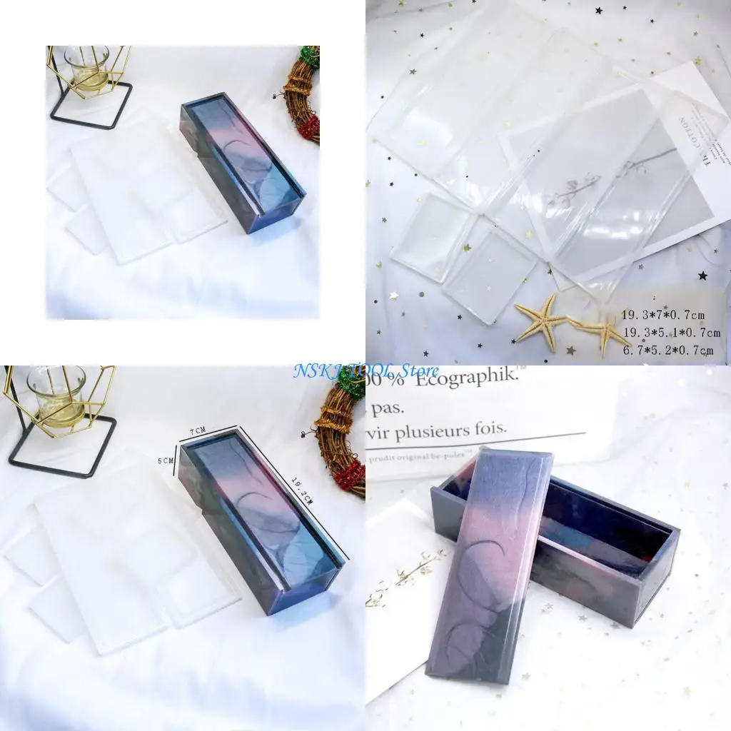 

L8RC Box Model Diy Epoxy Crystal Resin Mold DIY Craft Mould for Trinket Contai