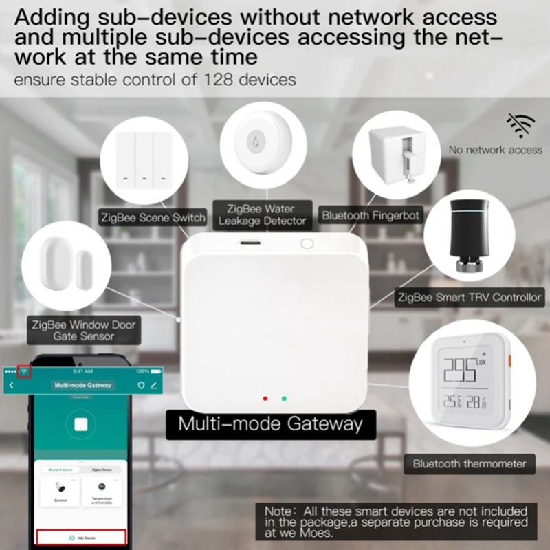 1 pieza Tuya Zigbee Smart Gateway Hub Sensor de puerta de enlace multimodo trabajo de Control de vida inteligente