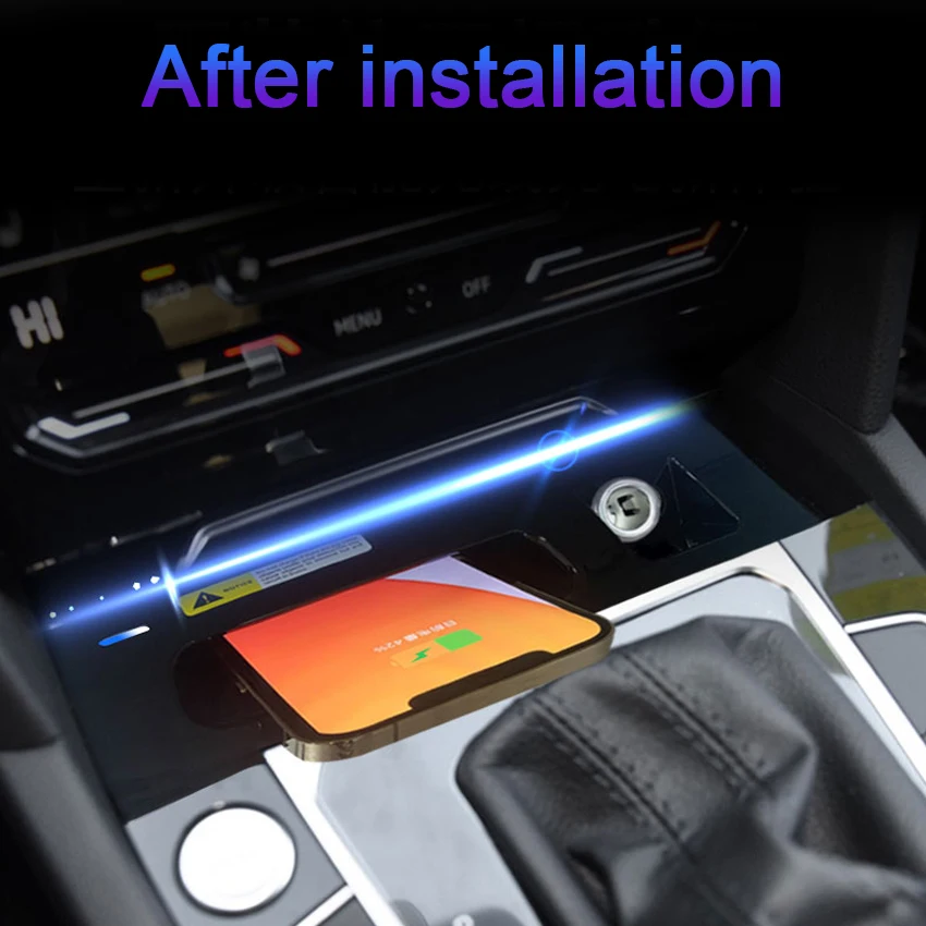 شاحن سيارة لاسلكي تشى شاحن الهاتف علبة شحن ل Volkswagen CC Passa R-Line 2016 إلى 2018 2019 2020 لشركة فولكس فاجن Magotan B8 2020