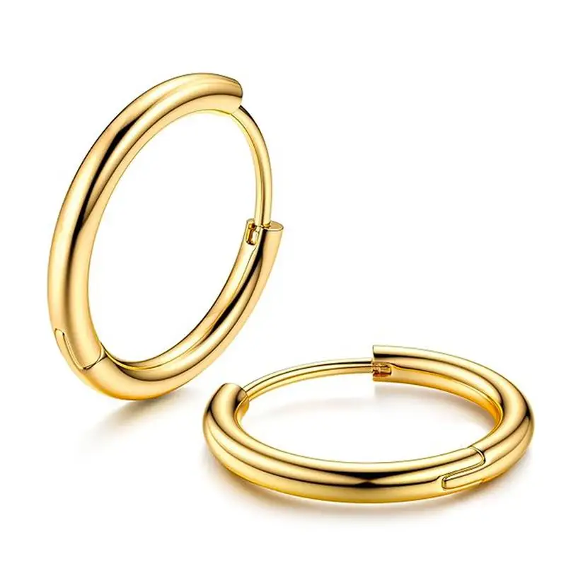 10 Stück Kleine Huggie Hoop Ohrring-Verbinder aus Poliertem Edelstahl für DIY Schmuckherstellung und Bastelzubehör – Detail 4