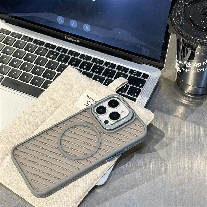 

Magnetic Heat Dissipation For Magsafe Slim PC Phone Case For iPhone 12 13 14 15 16 Pro Max Plus Wireless Charging Bracket Cover